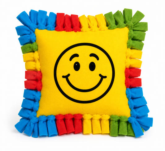 Happy Face Fleece Tie Pillow Kit