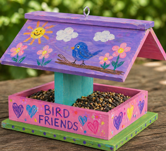 Color Your Own Wood Bird Feeder